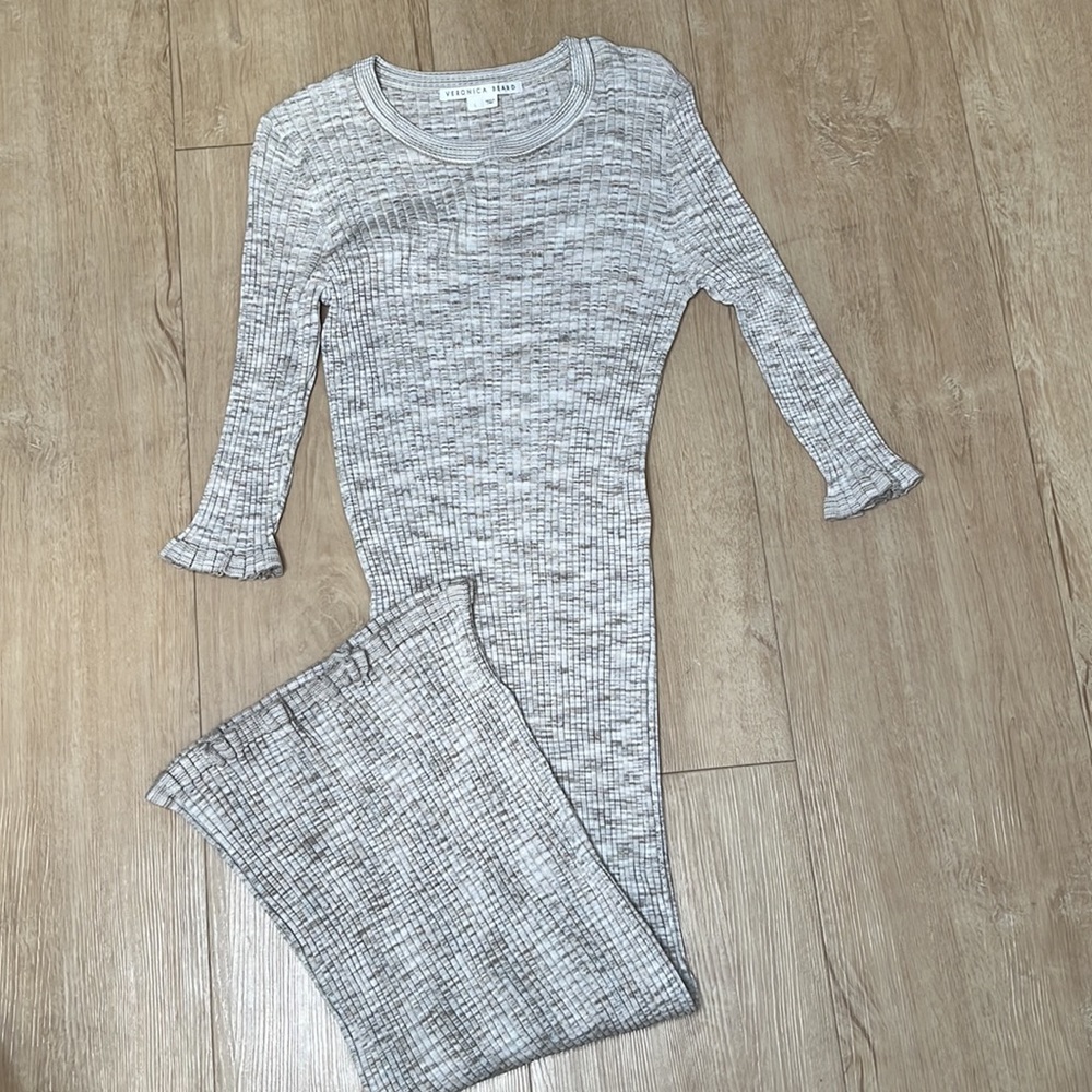 VERONICA BEARD Richie Rib Three Quarter Sleeve Dress, SIZE LARGE NEW.  0554 - Picture 4 of 7